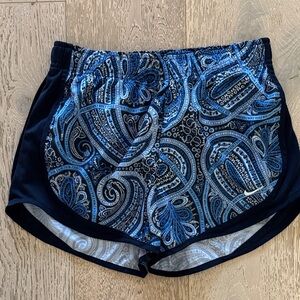 Nike Blue and Black Paisley Shorts Tempo Small